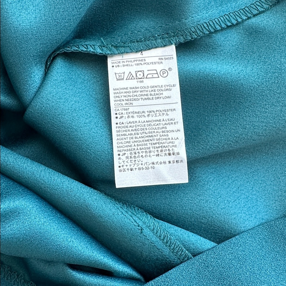 Banana Republic Teal Long Sleeve Dress Size 4P - Picture 13 of 15